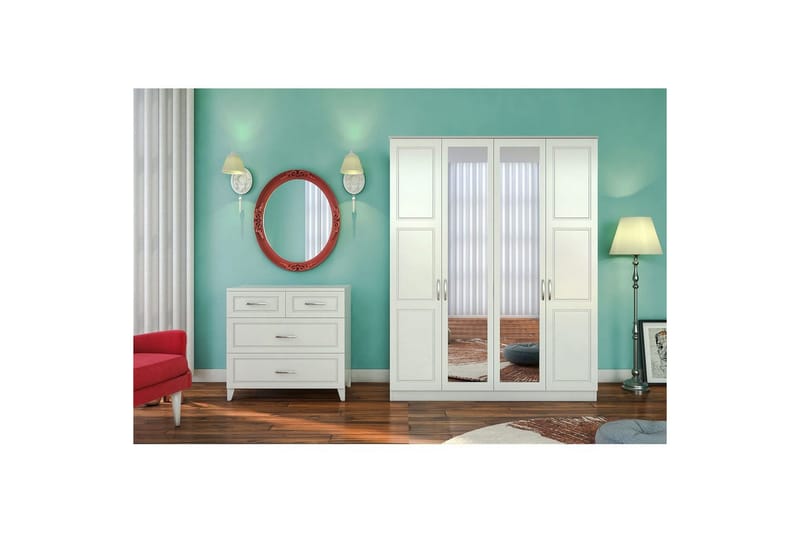 Orlenis Garderob 140x184 cm - Matt Vit - Förvaring - Klädförvaring - Garderob & garderobssystem