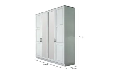 Orlenis Garderob 140x184 cm - Matt Vit - Förvaring - Klädförvaring - Garderob & garderobssystem