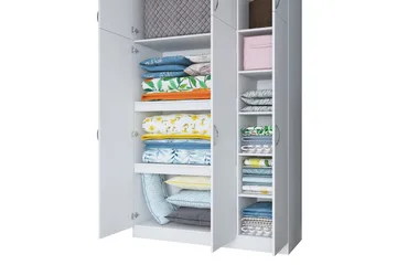 Ostin Garderob 6 Skåp 55x145 cm - Vit - Förvaring - Klädförvaring - Garderob & garderobssystem