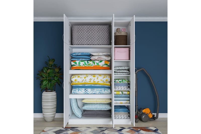 Ostin Garderob 6 Skåp 55x145 cm - Vit - Förvaring - Klädförvaring - Garderob & garderobssystem