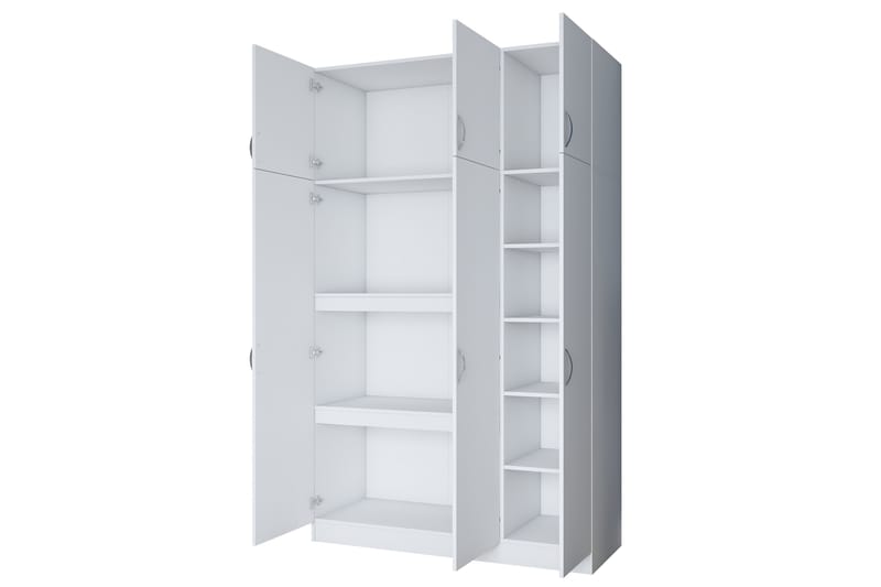 Ostin Garderob 6 Skåp 55x145 cm - Vit - Förvaring - Klädförvaring - Garderob & garderobssystem