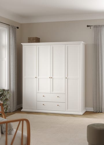 Paris Garderob med 4 dörrar och 2 lådor 181x61x201 cm - Förvaring - Klädförvaring - Garderob & garderobssystem - Klädskåp & fristående garderob