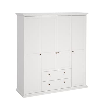 Paris Garderob med 4 dörrar och 2 lådor 181x61x201 cm - Förvaring - Klädförvaring - Garderob & garderobssystem - Klädskåp & fristående garderob
