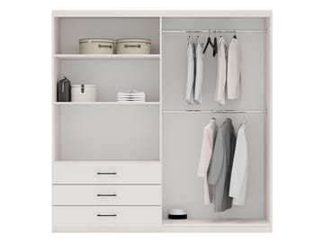Pekin Garderob med Spegel och Förvaring 215 cm i Trä - Beige - Förvaring - Klädförvaring - Garderob & garderobssystem