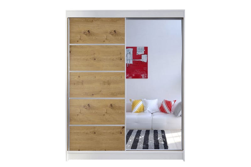 Pickering Garderob 150 cm i Ek, Vit