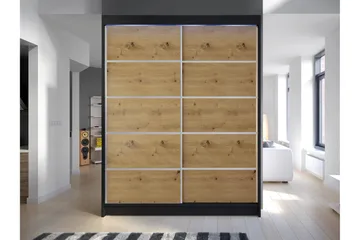 Pickering Garderob 150x200 cm - Svart/Brun - Förvaring - Klädförvaring - Garderob & garderobssystem