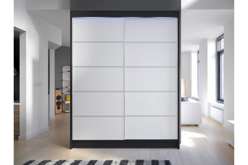 Pickering Garderob 150x200 cm - Svart/Vit - Förvaring - Klädförvaring - Garderob & garderobssystem