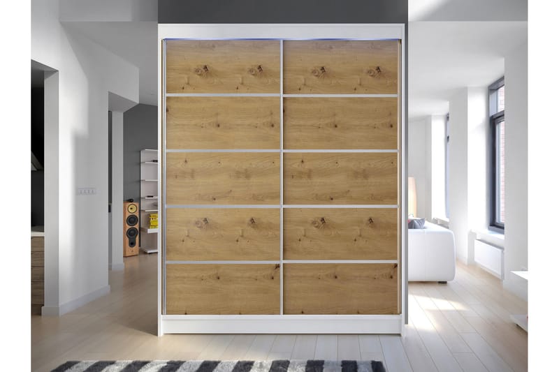 Pickering Garderob 150x200 cm - Vit/Brun - Förvaring - Klädförvaring - Garderob & garderobssystem