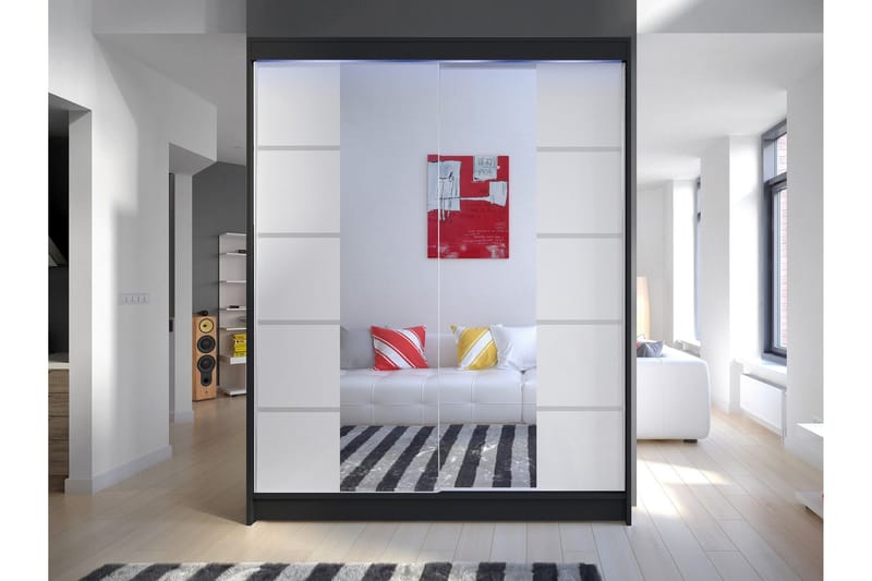 Pickering Garderob m. Spegel 150x200 cm - Brun - Förvaring - Klädförvaring - Garderob & garderobssystem