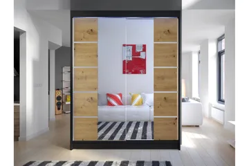 Pickering Garderob m. Spegel 150x200 cm - Grå - Förvaring - Klädförvaring - Garderob & garderobssystem