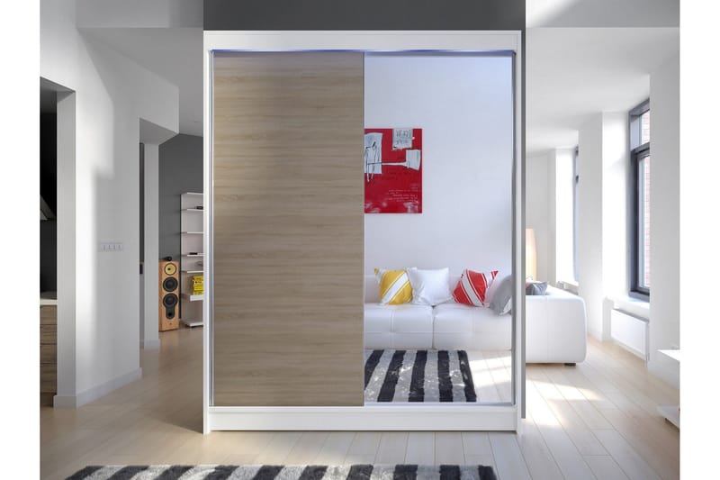 Pickering Garderob m. Spegel 150x200 cm - Grön - Förvaring - Klädförvaring - Garderob & garderobssystem