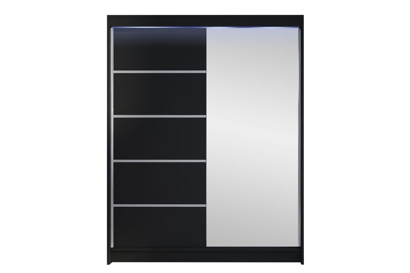 Pickering Garderob m. Spegel 150x200 cm - Svart - Förvaring - Klädförvaring - Garderob & garderobssystem