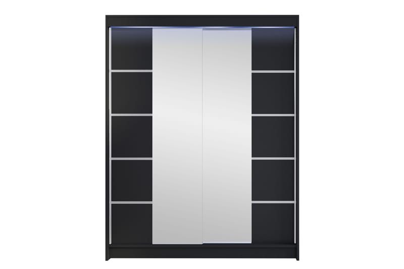 Pickering Garderob m. Spegel 150x200 cm - Svart - Förvaring - Klädförvaring - Garderob & garderobssystem