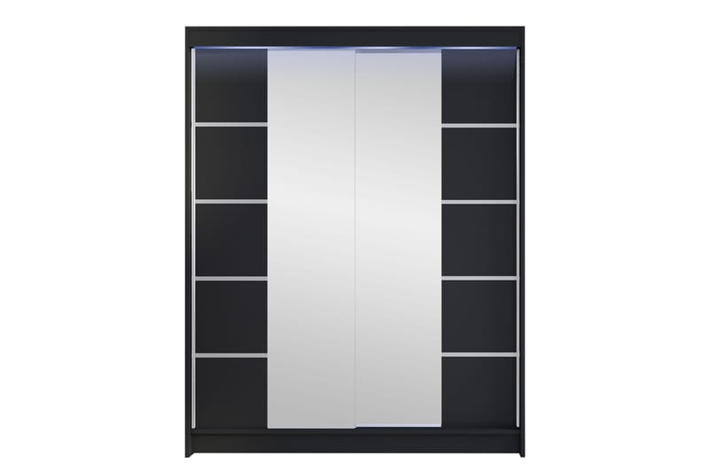 Pickering Garderob m. Spegel 150x200 cm - Svart - Förvaring - Klädförvaring - Garderob & garderobssystem