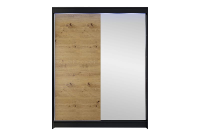 Pickering Garderob m. Spegel 150x200 cm - Svart/Brun - Förvaring - Klädförvaring - Garderob & garderobssystem