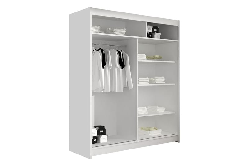 Pickering Garderob m. Spegel 150x200 cm - Svart/Vit - Förvaring - Klädförvaring - Garderob & garderobssystem