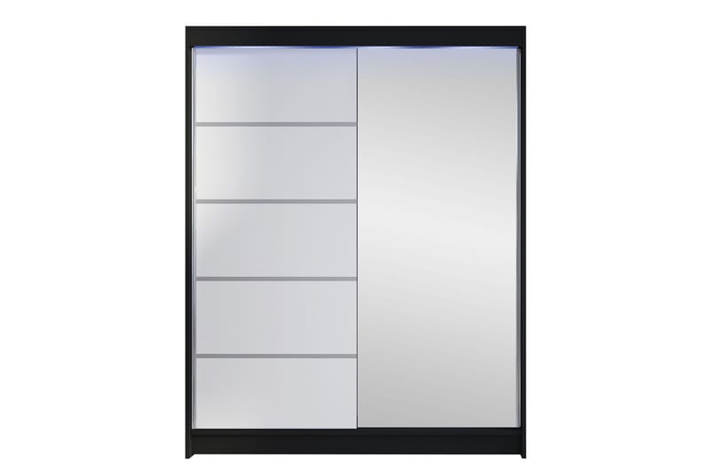 Pickering Garderob m. Spegel 150x200 cm - Svart/Vit - Förvaring - Klädförvaring - Garderob & garderobssystem