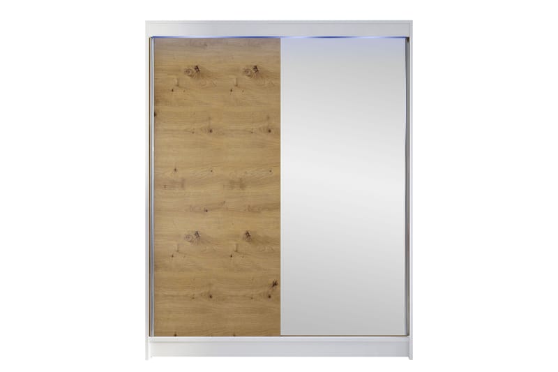 Pickering Garderob m. Spegel 150x200 cm - Vit/Brun - Förvaring - Klädförvaring - Garderob & garderobssystem