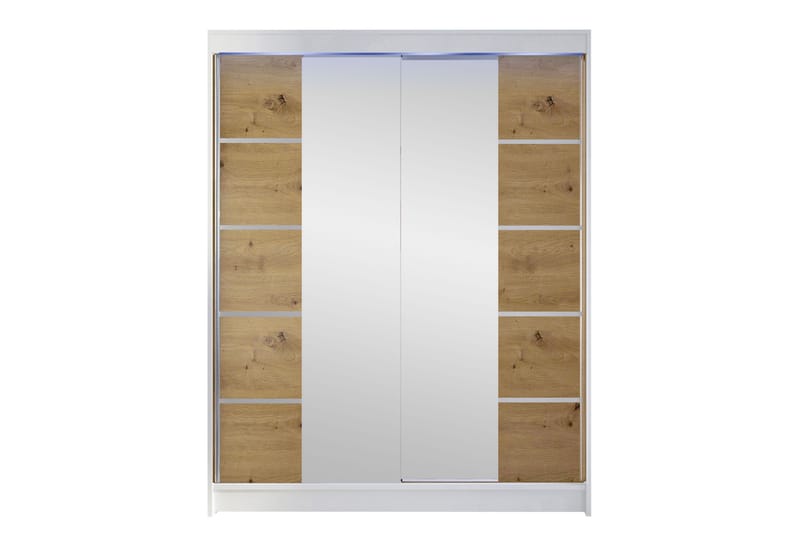 Pickering Garderob m. Spegel 150x200 cm - Vit/Brun - Förvaring - Klädförvaring - Garderob & garderobssystem