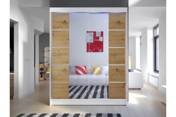 Pickering Garderob m. Spegel 150x200 cm - Vit/Brun - Förvaring - Klädförvaring - Garderob & garderobssystem