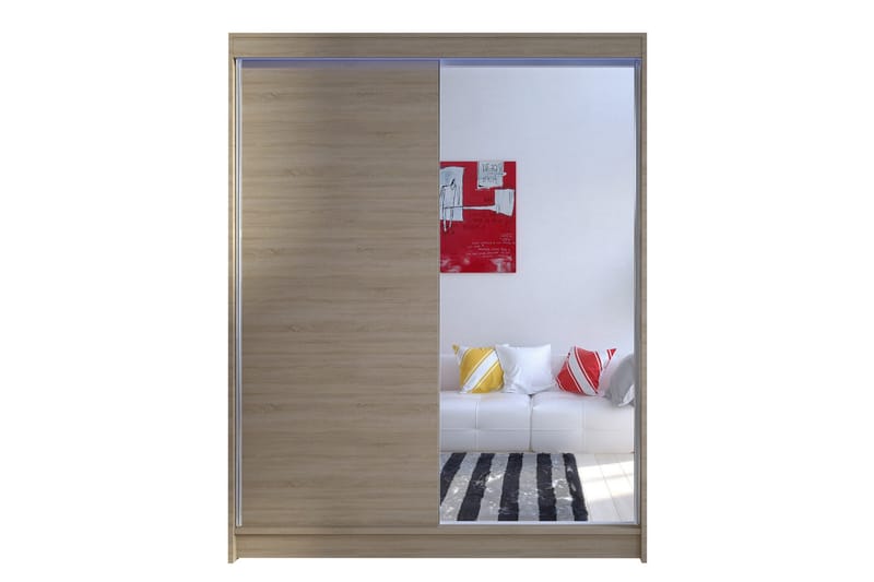 Pickering Garderob med Spegel 150x200 cm, Beige