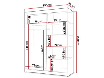 Piedras Garderob med spegel 150x200 cm - Brun - Förvaring - Klädförvaring - Garderob & garderobssystem