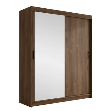 Piedras Garderob med spegel 180x215 cm - Brun - Förvaring - Klädförvaring - Garderob & garderobssystem