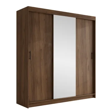 Piedras Garderob med spegel 200x215 cm - Brun - Förvaring - Klädförvaring - Garderob & garderobssystem