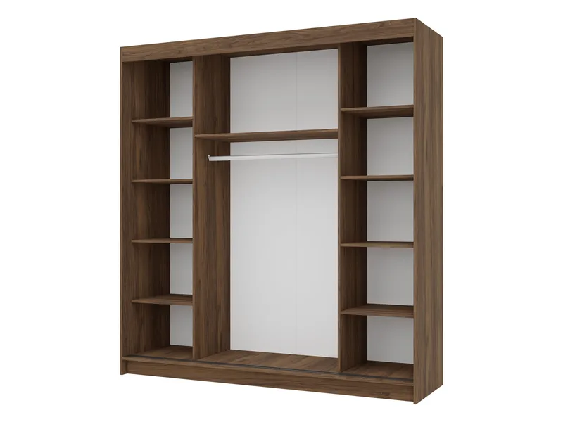 Piedras Garderob med spegel 200x215 cm - Brun - Förvaring - Klädförvaring - Garderob & garderobssystem