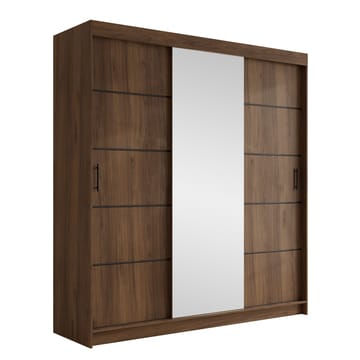 Piedras Garderob med spegel 200x215 cm - Brun - Förvaring - Klädförvaring - Garderob & garderobssystem
