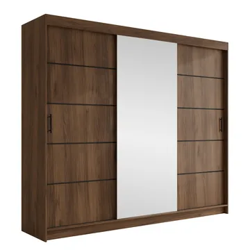 Piedras Garderob med spegel 250x215 cm - Brun - Förvaring - Klädförvaring - Garderob & garderobssystem
