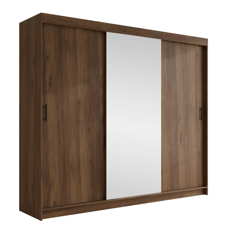 Piedras Garderob med spegel 250x215 cm, Brun