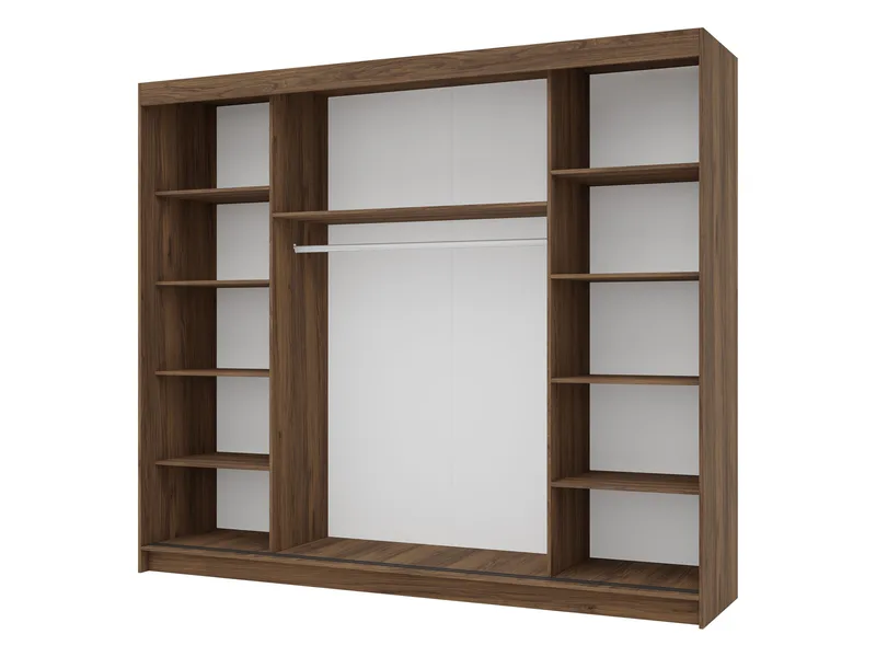 Piedras Garderob med spegel 250x215 cm - Brun - Förvaring - Klädförvaring - Garderob & garderobssystem