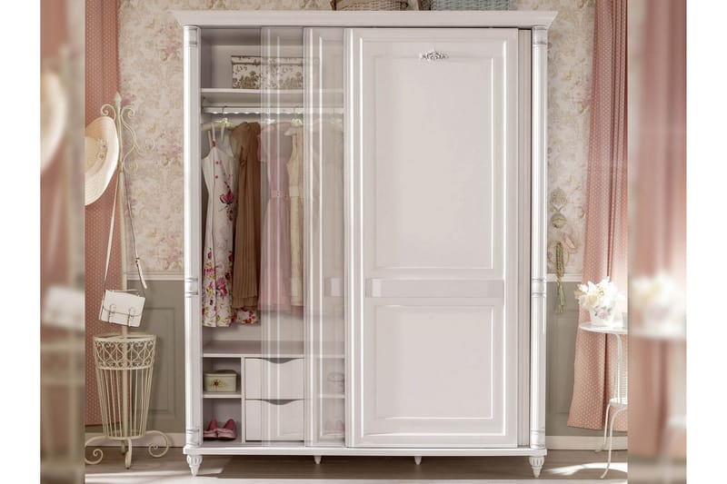 Pilialoha Garderob 170x210 cm Vit - Hanah Home - Garderob & garderobssystem - Klädskåp & fristående garderob