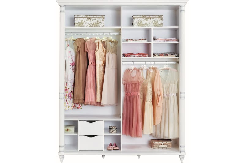 Pilialoha Garderob 170x210 cm Vit - Hanah Home - Garderob & garderobssystem - Klädskåp & fristående garderob