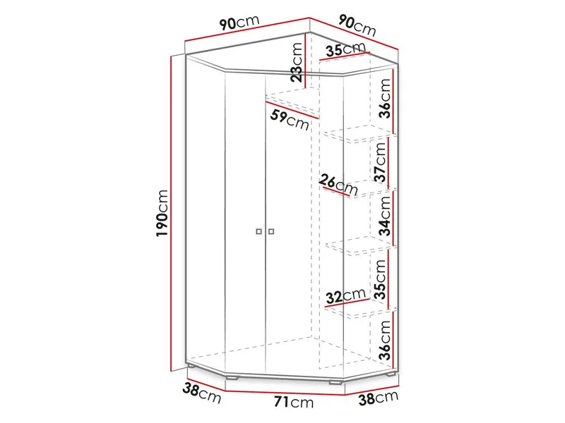 Planeta Garderob 90 cm - Förvaring - Klädförvaring - Garderob & garderobssystem - Hörngarderob