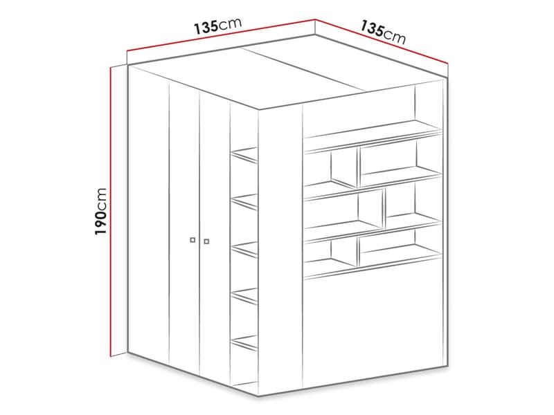 Planeta Garderob med Belysning - Förvaring - Klädförvaring - Garderob & garderobssystem - Hörngarderob