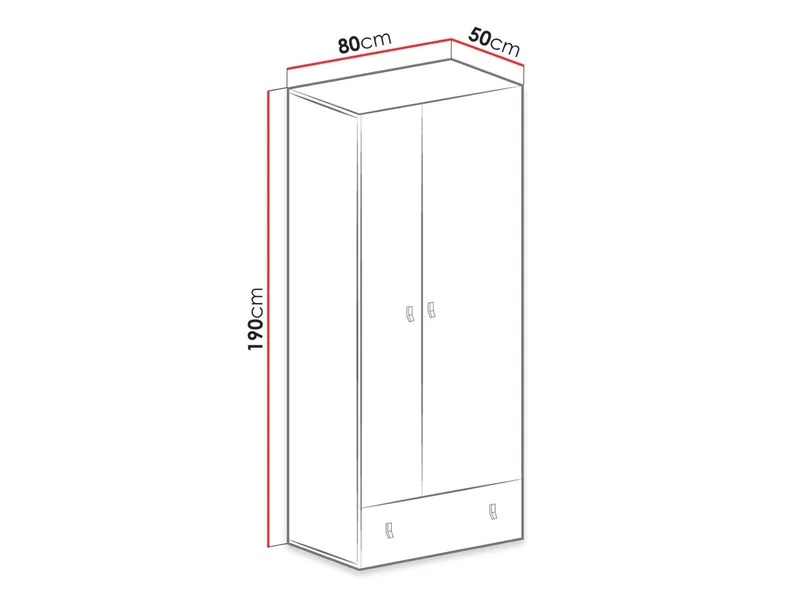 Planeta Garderob med Förvaring 80 cm i Trä - Vit|Blå - Förvaring - Klädförvaring - Garderob & garderobssystem