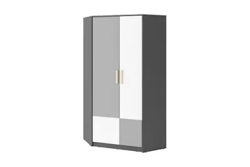Pok Garderob 95x95x193 cm - Grå/Svart/Vit - Förvaring - Klädförvaring - Garderob & garderobssystem - Hörngarderob