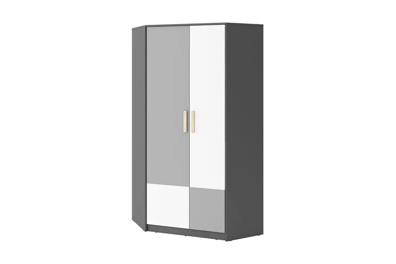 Pok Garderob 95x95x193 cm, Grå/Svart/Vit