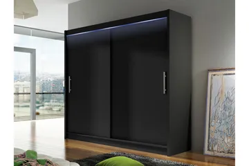 Prag Garderob 180x215 cm i Trä - Svart - Förvaring - Klädförvaring - Garderob & garderobssystem