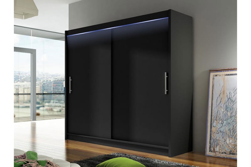 Prag Garderob 180x215 cm - Svart - Förvaring - Klädförvaring - Garderob & garderobssystem