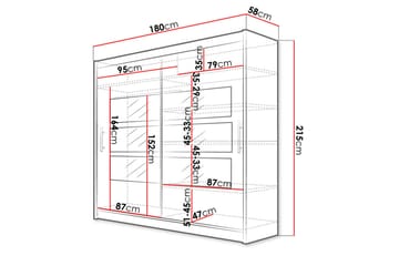 Prag Garderob 180x57x215 cm - Beige - Förvaring - Klädförvaring - Garderob & garderobssystem