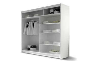 Prag Garderob 180x57x215 cm - Beige|Vit - Förvaring - Klädförvaring - Garderob & garderobssystem