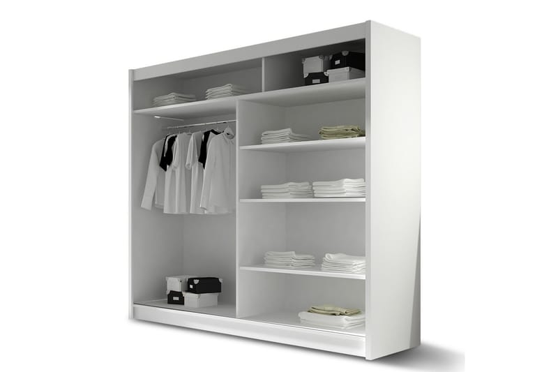 Prag Garderob 180x57x215 cm - Beige|Vit - Förvaring - Klädförvaring - Garderob & garderobssystem
