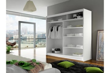 Prag Garderob 180x57x215 cm - Beige|Vit - Förvaring - Klädförvaring - Garderob & garderobssystem