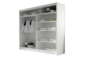 Prag Garderob 180x57x215 cm - Beige|Vit - Förvaring - Klädförvaring - Garderob & garderobssystem