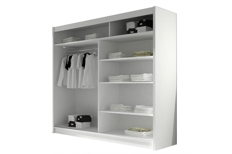 Prag Garderob 180x57x215 cm - Beige|Vit - Förvaring - Klädförvaring - Garderob & garderobssystem