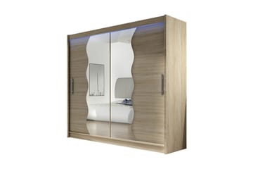 Prag Garderob 180x57x215 cm - Beige|Vit - Förvaring - Klädförvaring - Garderob & garderobssystem