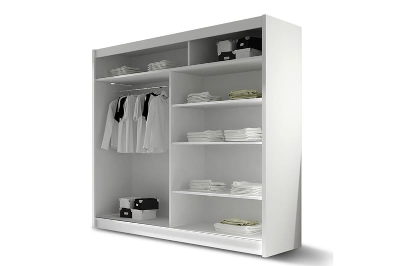 Prag Garderob 180x57x215 cm - Beige|Vit - Förvaring - Klädförvaring - Garderob & garderobssystem